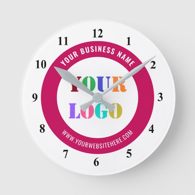 Upload Your Logo Add Text Branded Clock Example (Front)