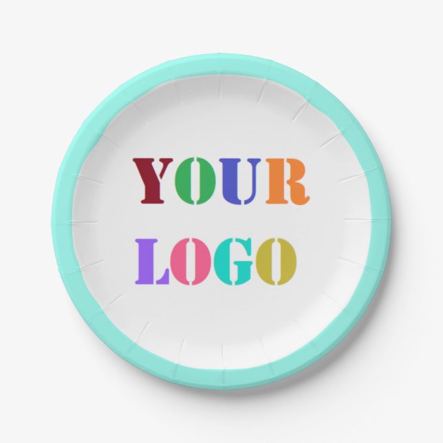 Upload Your Logo Branded Paper Plates Example (Front)