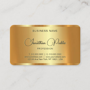 Upload Your Logo Custom Text QR Code Gold Elegant Business Card