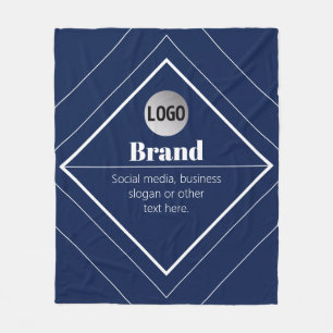 Upload Your Logo & Customizable Text Design Fleece Blanket