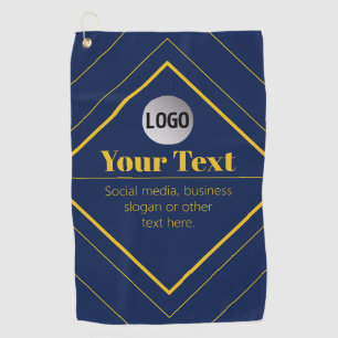 Upload Your Logo & Customizable Text Design Golf Towel