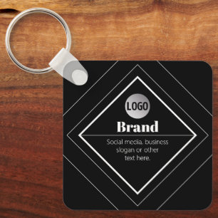 Upload Your Logo & Customizable Text Design Keychain