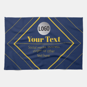 Upload Your Logo & Customizable Text Design Kitchen Towel