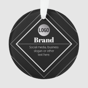 Upload Your Logo & Customizable Text Design Ornament