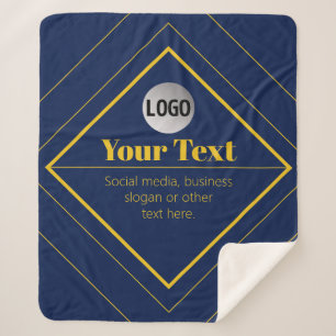 Upload Your Logo & Customizable Text Design Sherpa Blanket