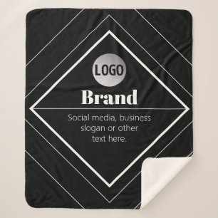 Upload Your Logo & Customizable Text Design Sherpa Blanket