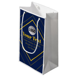 Upload Your Logo & Customizable Text Design Small Gift Bag