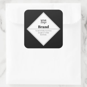 Upload Your Logo & Customizable Text Design Square Sticker