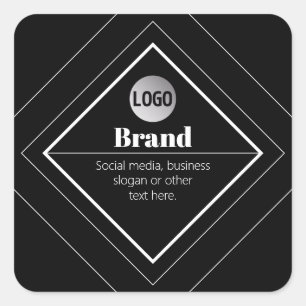 Upload Your Logo & Customizable Text Design Square Sticker