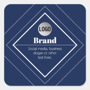 Upload Your Logo & Customizable Text Design Square Sticker