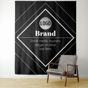 Upload Your Logo & Customizable Text Design Tapestry