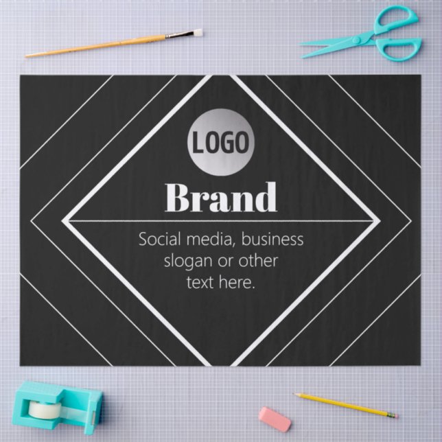 Upload Your Logo & Customizable Text Design Tissue Paper (Craft)