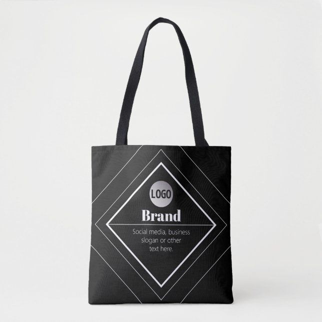 Upload Your Logo & Customizable Text Design Tote Bag (Front)