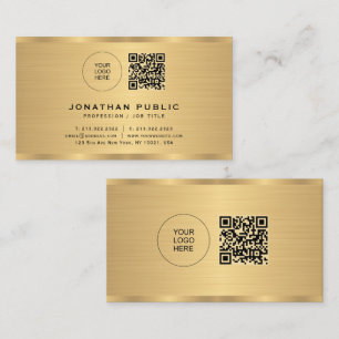 Upload Your Logo Elegant Metallic Gold Look Business Card