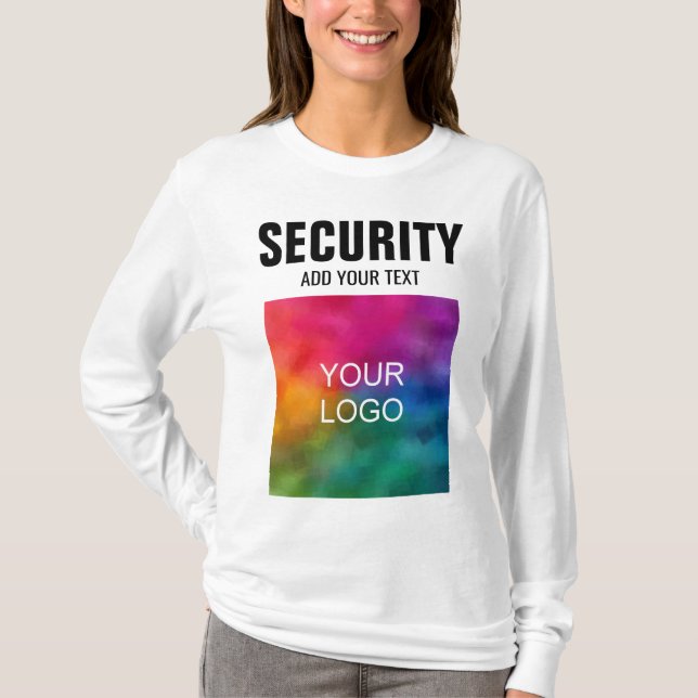 Upload Your Logo Here Womens Long Sleeve Security T-Shirt (Front)