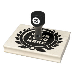 Upload Your Logo, Large Round Business Logo Rubber Stamp