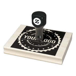 Upload Your Logo, Large Round Business Logo Rubber Stamp