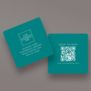 Upload Your Logo QR Code Generator Custom Modern Square Business Card
