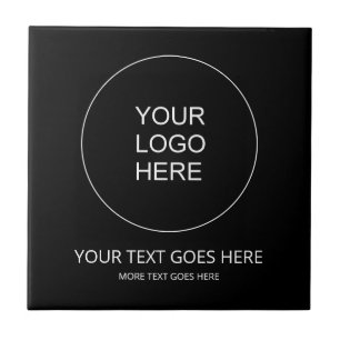 Upload Your Own Business Company Logo Black Tile