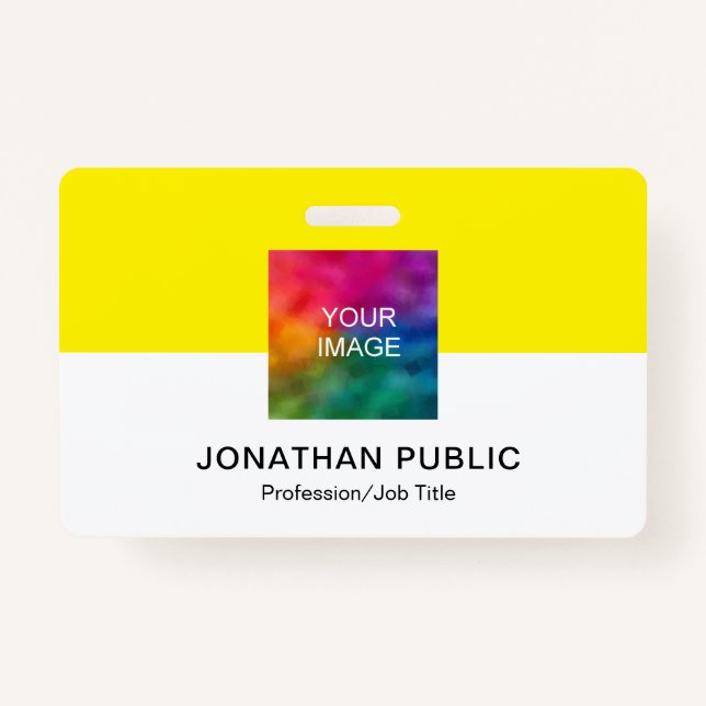 Upload Your Own Business Logo or Employee Photo Badge (Front)