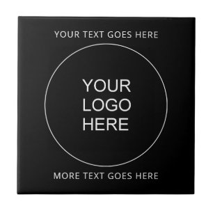 Upload Your Own Company Logo Add Text Black Tile