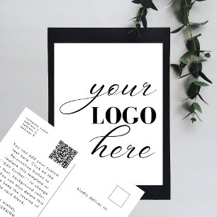 Upload Your Own Design Custom Text QR Code Postcard