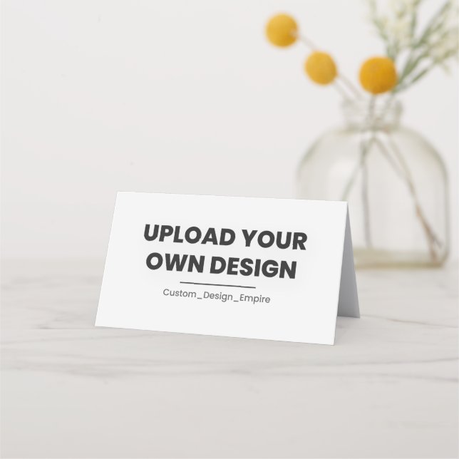 Upload Your Own Design Here | Custom Template Place Card (Front)