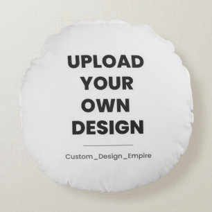 Upload Your Own Design Here   Custom Template Round Pillow