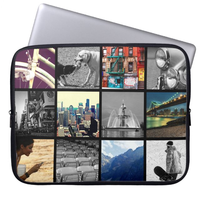 Upload-Your-Own-Photo Collage Laptop Sleeve (Front)