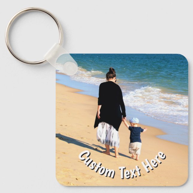 Upload Your Own Photo Keychain Personalized Text (Front)