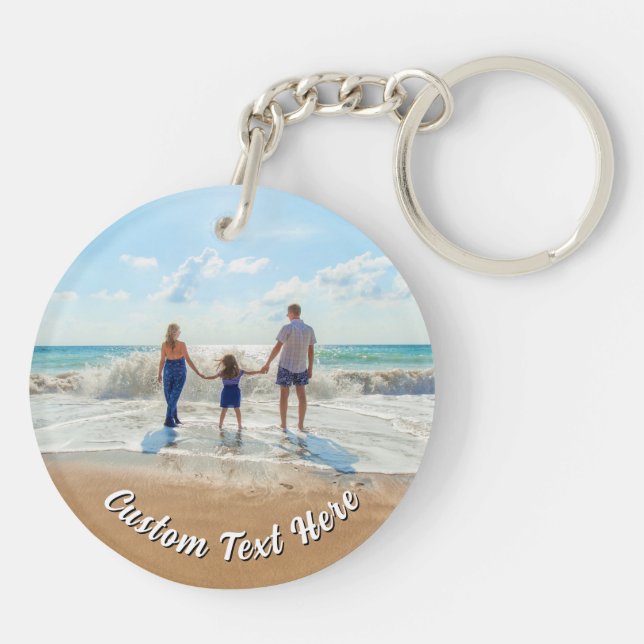 Upload Your Own Photo Keychain Personalized Text (Back)