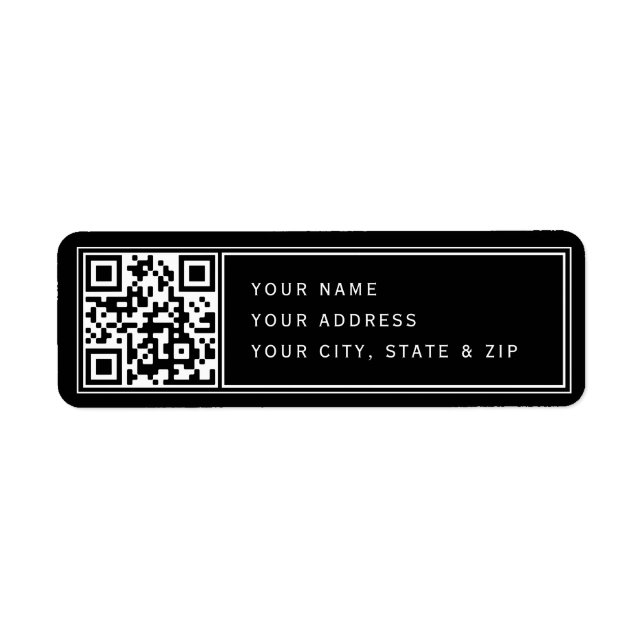 Upload your own QR code Black Return Address (Front)