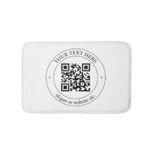 Upload Your Own QR Code & Customizable Text Bath Mat