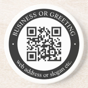 Upload Your Own QR Code & Customizable Text Coaster