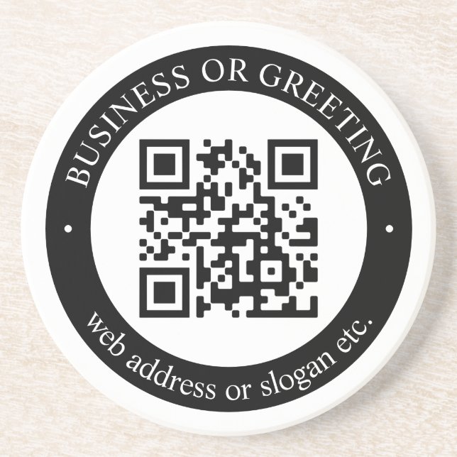 Upload Your Own QR Code & Customizable Text Coaster (Front)