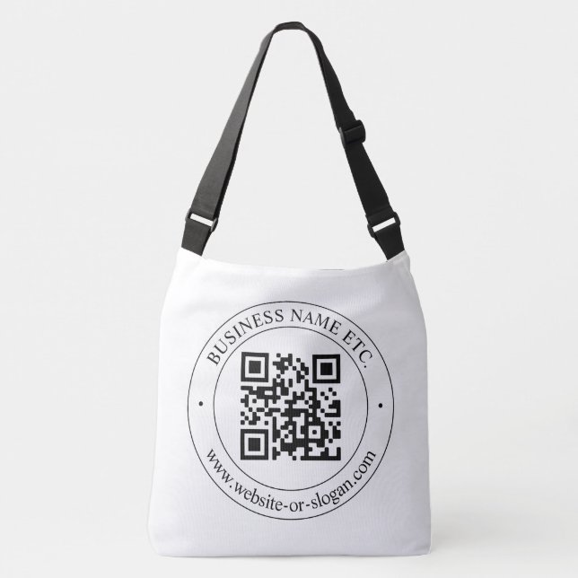 Upload Your Own QR Code & Customizable Text Crossbody Bag (Front)