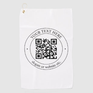 Upload Your Own QR Code & Customizable Text Golf Towel