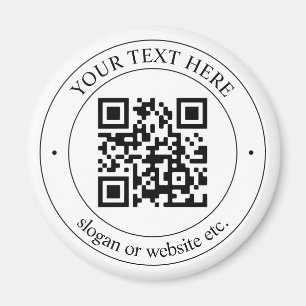 Upload Your Own QR Code & Customizable Text Magnet