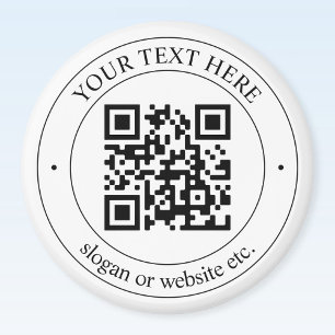 Upload Your Own QR Code & Customizable Text Magnet