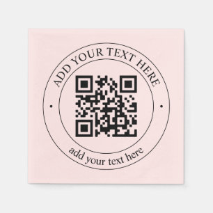 Upload Your Own QR Code & Customizable Text Napkin