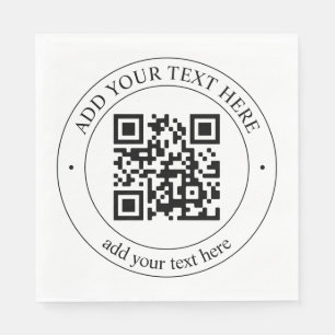 Upload Your Own QR Code & Customizable Text Napkin
