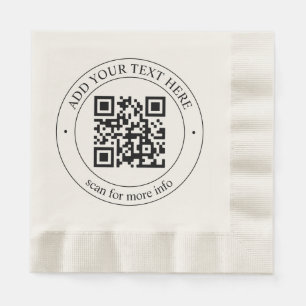 Upload Your Own QR Code & Customizable Text Napkin