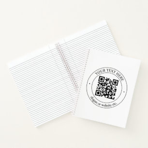 Upload Your Own QR Code & Customizable Text Notebook
