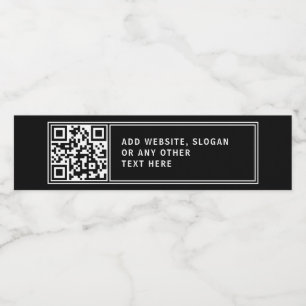 Upload your own QR code & Customizable Text Water Bottle Label