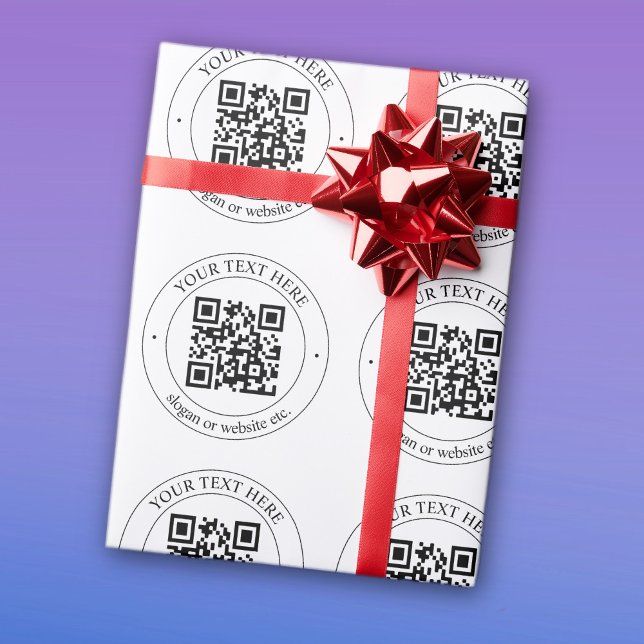 Upload Your Own QR Code & Customizable Text Wrapping Paper (Creator Uploaded)