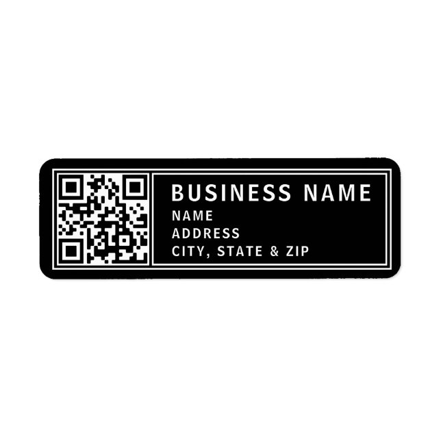 Upload Your Own QR code | Modern Return Address (Front)