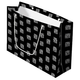 Upload Your Own QR Code Simple Repeating Pattern Large Gift Bag