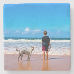 Upload Your Pet Photo Marble Coaster Personalized