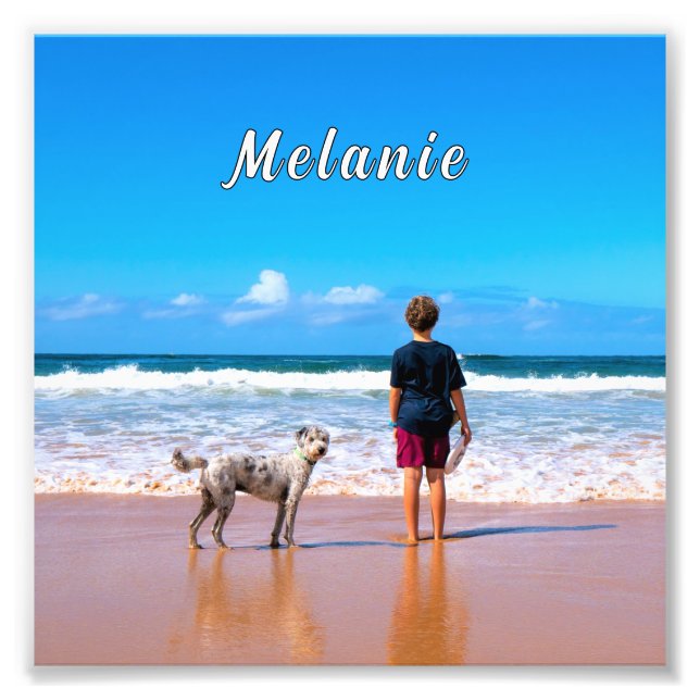 Upload Your Pet Photo Poster Print Add Custom Name (Front)