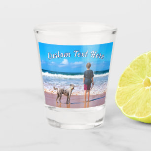 Upload Your Pet Photo Shot Glass Gift Custom Text